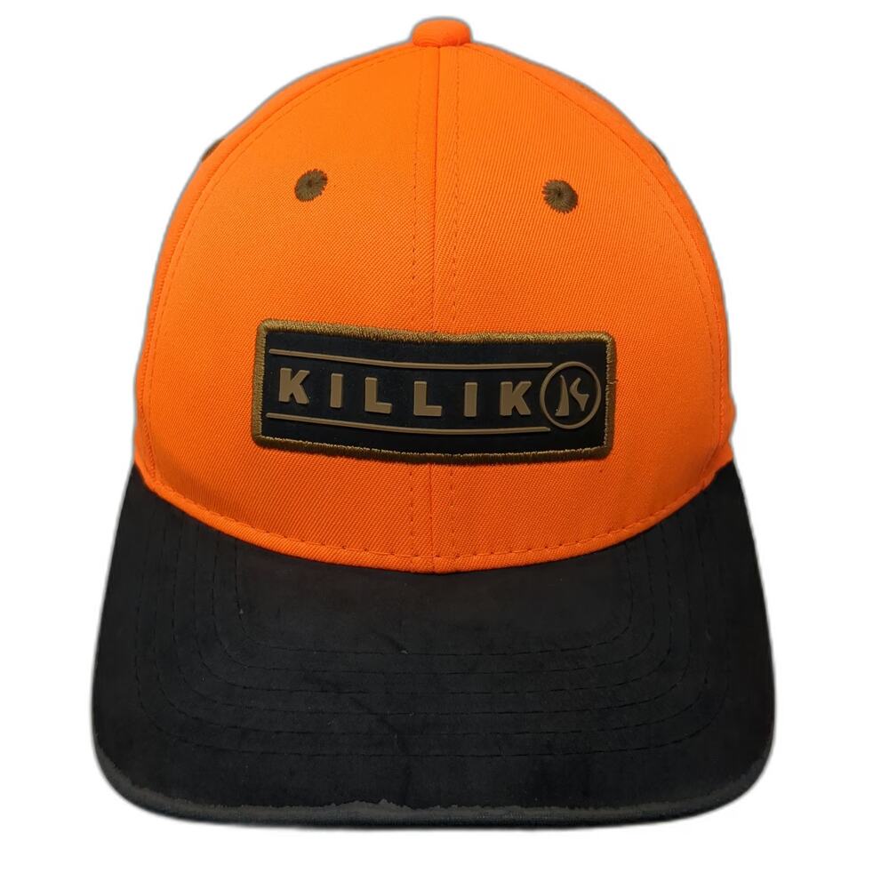 Killik Baseball Cap Orange One Size Black Brim Green Under Brim Snapback Hat